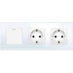 Load image into Gallery viewer, One gang mechanical switch with two sockets (white, glass) - Springswitches