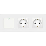 Load image into Gallery viewer, One gang mechanical switch with two socket (white, plastic)