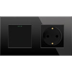 Load image into Gallery viewer, One gang mechanical switch with one socket (black, glass) - Springswitches