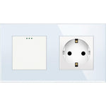 Load image into Gallery viewer, One gang mechanical switch with one socket (white, glass) - Springswitches