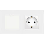 Load image into Gallery viewer, One gang mechanical switch with one socket (white, plastic)