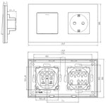 Load image into Gallery viewer, One gang mechanical switch with one socket (white, plastic)