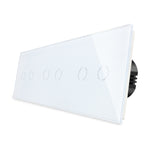Load image into Gallery viewer, Two gang, two gang, two gang touch switch (white, glass)