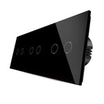 Load image into Gallery viewer, Two gang, two gang, two gang touch switch (black, glass)