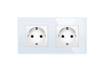 Load image into Gallery viewer, 2 frame socket, glass, white (EU)