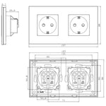 Load image into Gallery viewer, 2 frame socket, glass, white (EU)