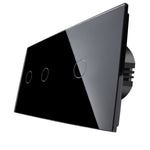 Load image into Gallery viewer, Two gang, one gang touch switch (black, glass)