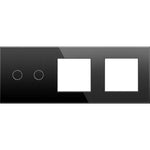 Load image into Gallery viewer, 2 gang 2 frame glass panel black