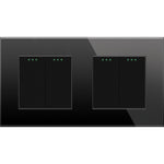 Load image into Gallery viewer, Two gang, two gang mechanical switch (black, glass)