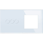 Load image into Gallery viewer, 3 gang 1 frame glass panel white