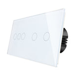 Load image into Gallery viewer, Three gang, two gang touch switch (white, glass)