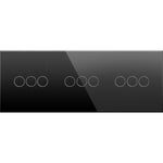 Load image into Gallery viewer, 3 gang 3 gang 3 gang glass panel black