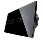Load image into Gallery viewer, Three gang, three gang touch switch (black, glass)
