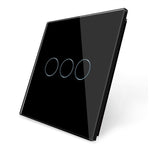 Load image into Gallery viewer, 3 gang glass panel black