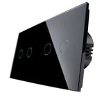 Load image into Gallery viewer, Two gang, two gang touch switch (black, glass)