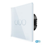 Load image into Gallery viewer, Three gang, one way wifi touch switch (white, glass)