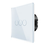 Load image into Gallery viewer, Three gang, one way touch switch (white, glass)