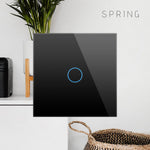 Load image into Gallery viewer, One gang, two way touch switch (black, glass) - Springswitches
