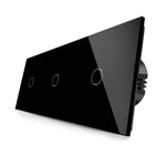 Load image into Gallery viewer, One gang, one gang, one gang touch switch (black, glass) - Springswitches
