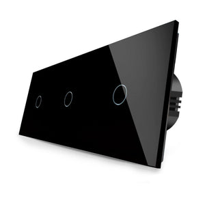 One gang, one gang, one gang touch switch (black, glass) - Springswitches