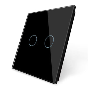 Panel de vidrio de 2 módulos negro