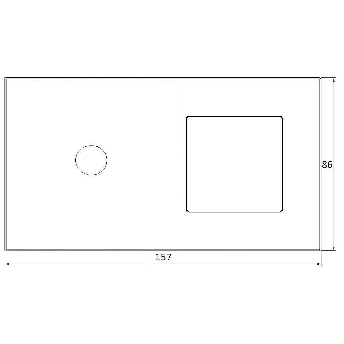 3 -osaline 1 -raamiline klaaspaneel valge