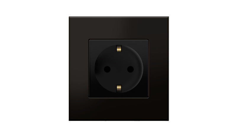 1 frame socket, plastic, black (EU)