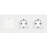 Load image into Gallery viewer, One gang mechanical switch with two socket (white, plastic)
