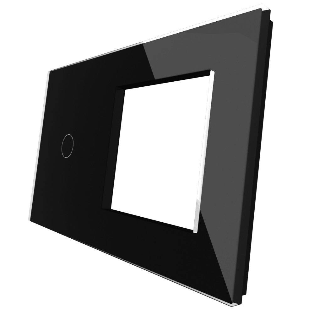 1 panel de vidrio de 1 marco negro