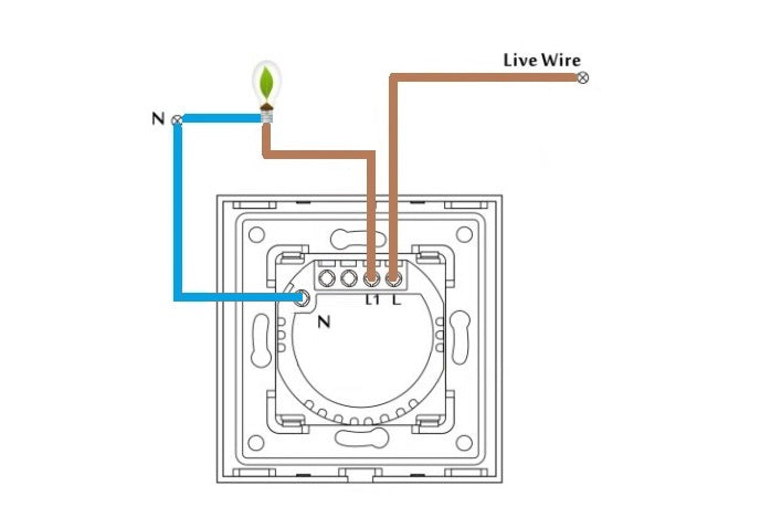 Interruptor táctil wifi de 1 vía y 1 unidad (sin panel)