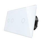 Load image into Gallery viewer, Two gang, one gang touch switch (white, glass)
