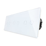 Load image into Gallery viewer, Two gang, two gang, two gang touch switch (white, glass)
