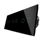 Load image into Gallery viewer, Two gang, two gang, two gang touch switch (black, glass)
