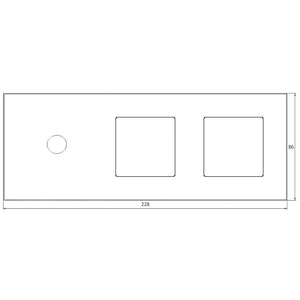 Panel de vidrio de 2 módulos y 2 marcos blanco