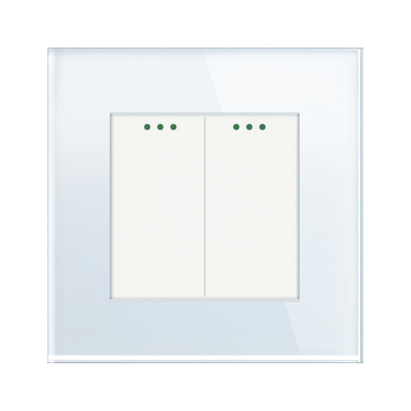 Two gang mechanical switch (white, glass)