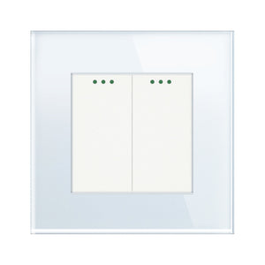 Interruptor mecánico de dos cuadros (blanco, vidrio)