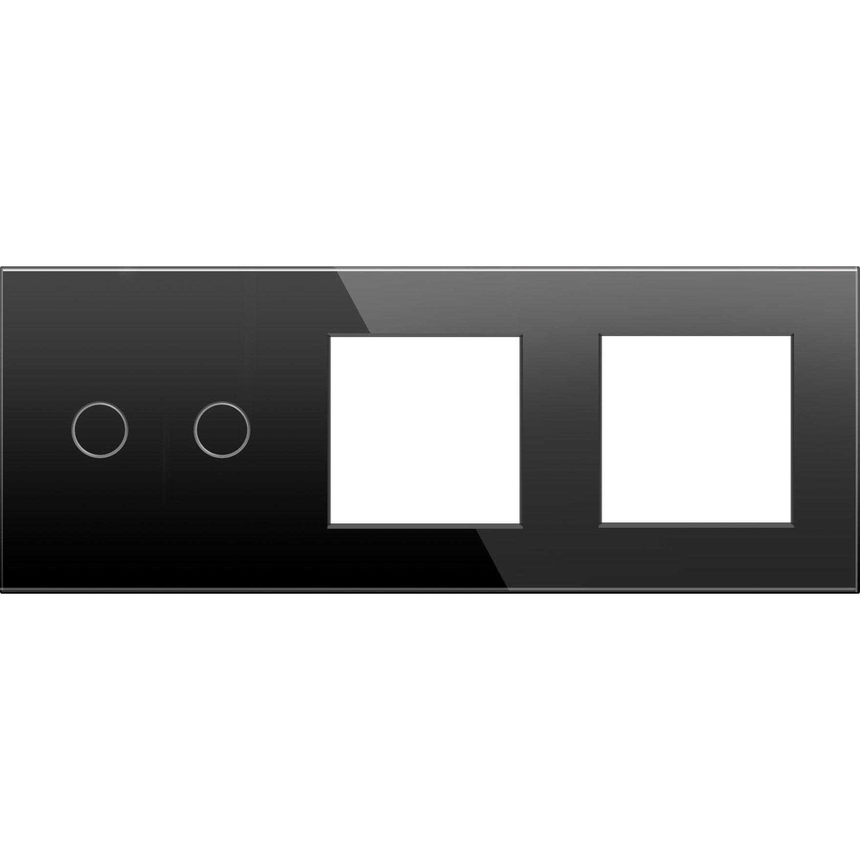 Panel de vidrio de 2 módulos y 2 marcos negro