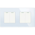 Load image into Gallery viewer, Two gang, two gang mechanical switch (white, glass)
