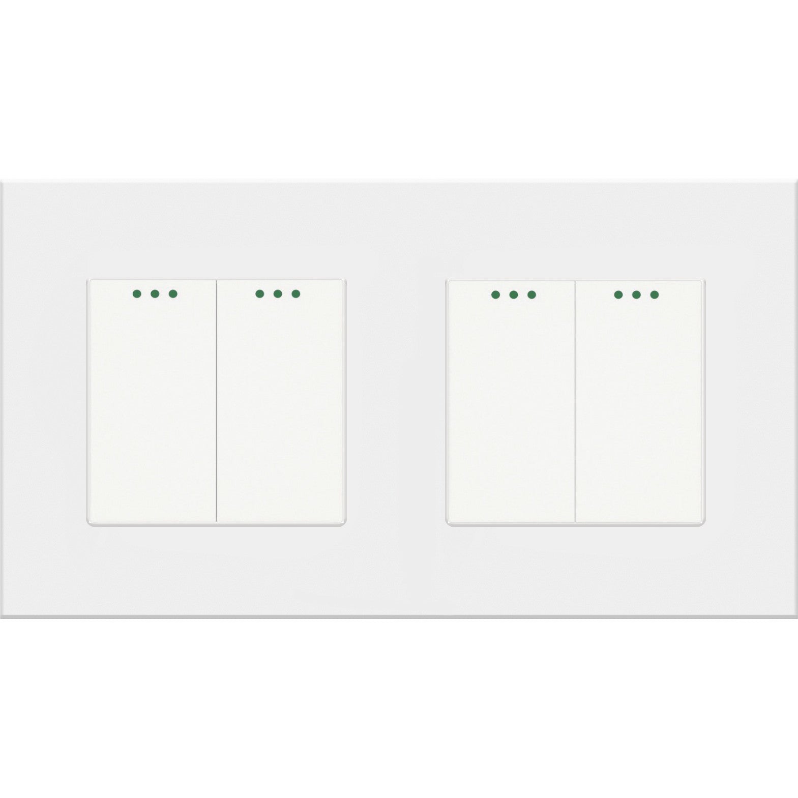Interruptor mecánico de dos grupos, dos cuadros (blanco, plástico)