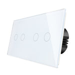 Load image into Gallery viewer, Two gang, two gang touch switch (white, glass)

