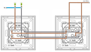 Two gang, two way mechanical switch (white, without frames)