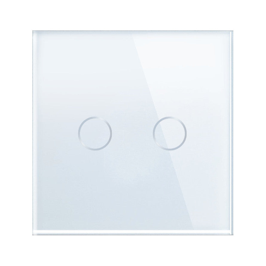Panel de vidrio de 2 módulos blanco