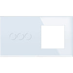 Load image into Gallery viewer, 3 gang 1 frame glass panel white
