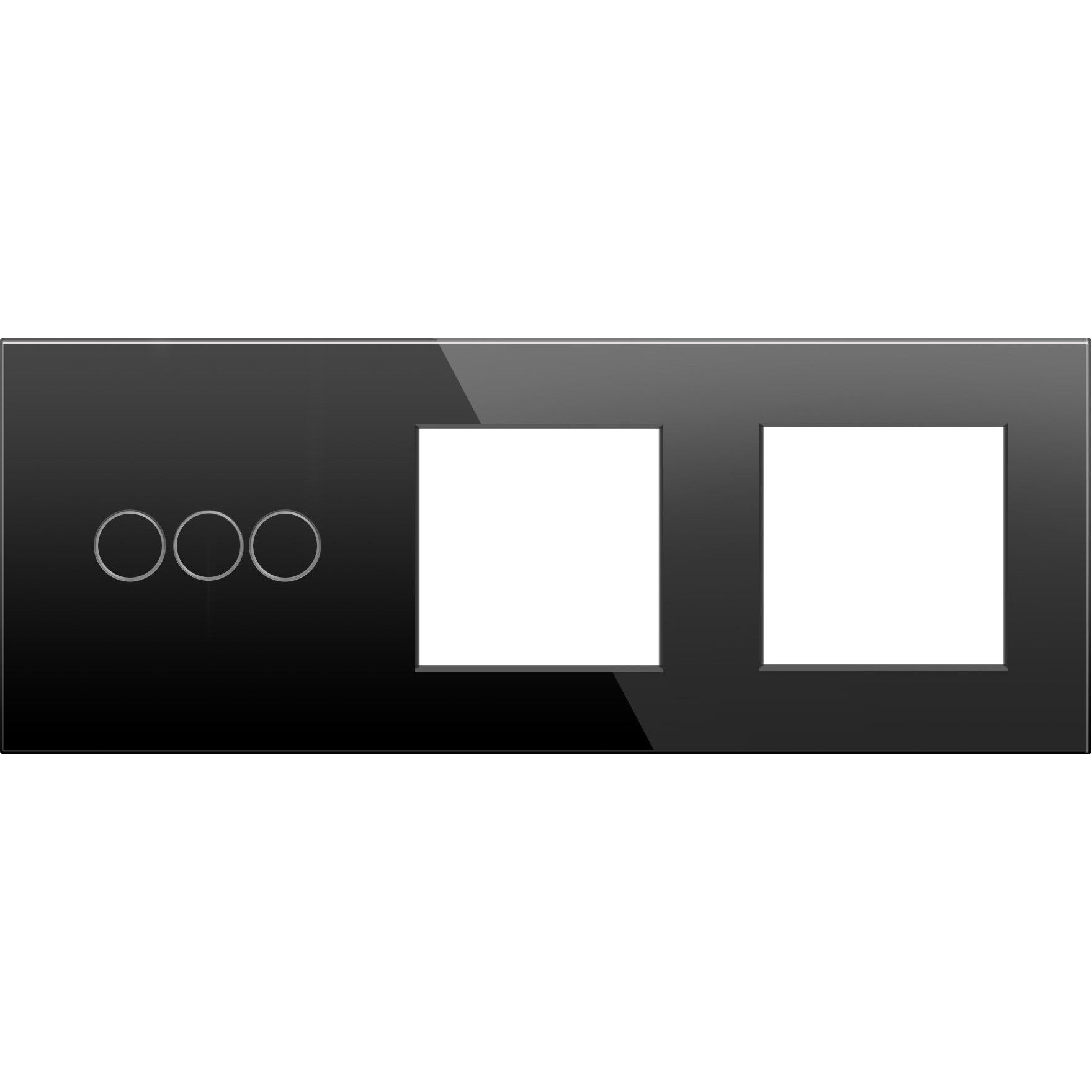 3 -osaline 2 -raamiline klaaspaneel must