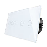 Load image into Gallery viewer, Three gang, two gang touch switch (white, glass)
