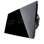 Load image into Gallery viewer, Three gang, three gang touch switch (black, glass)
