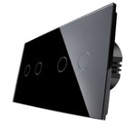Load image into Gallery viewer, Two gang, two gang touch switch (black, glass)

