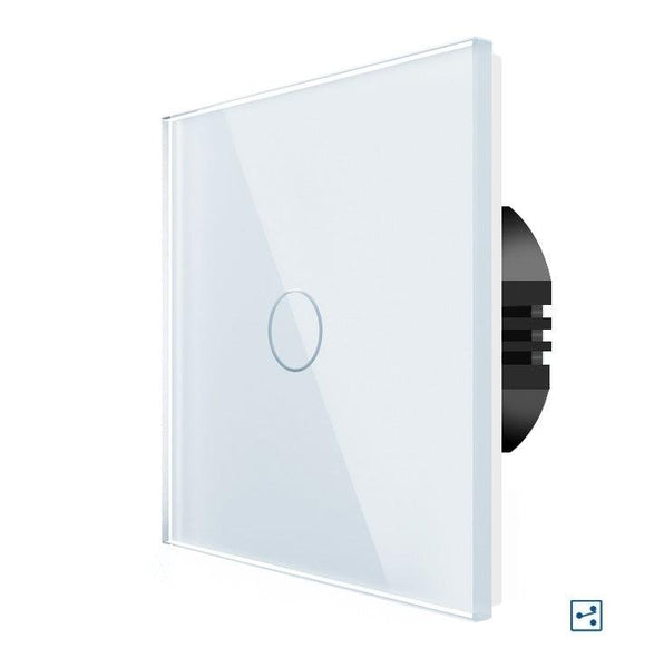 Spring Touch Switch One gang, two way touch switch (white, glass) – Springswitches