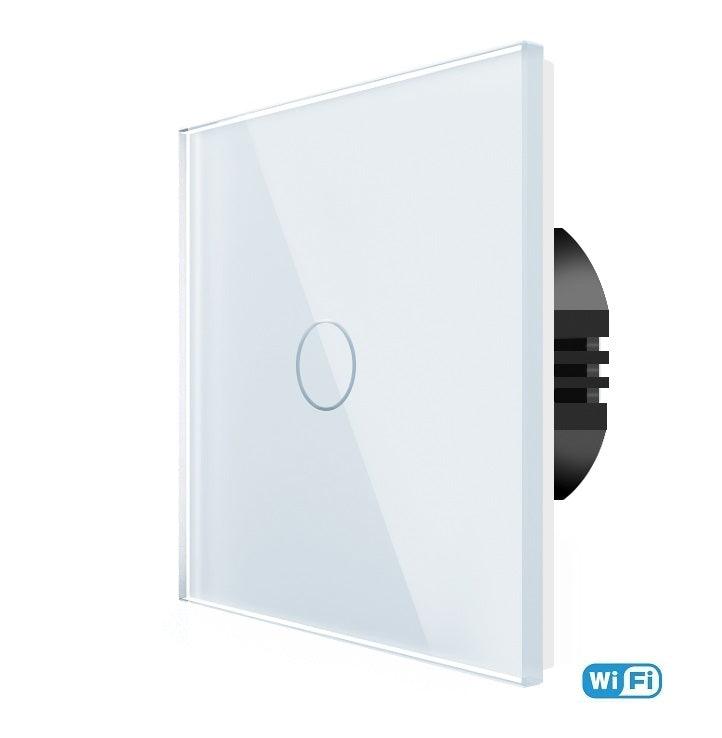 One gang, one way wifi touch switch (white, glass) - Springswitches