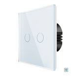 Load image into Gallery viewer, Two gang, one way dimmer touch switch (white, glass)
